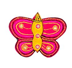 Handcrafted Folk Butterfly Fridge Magnet Kitchen Decor